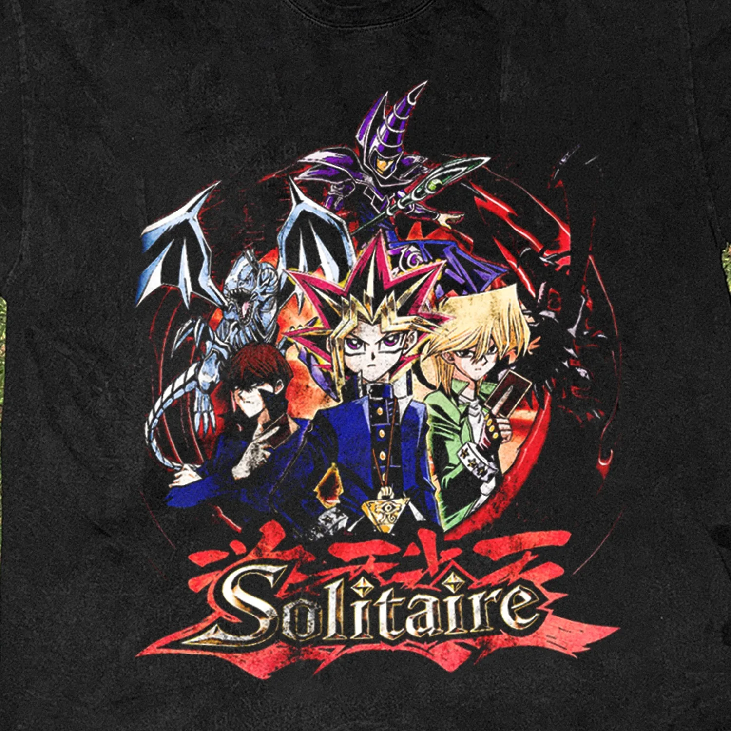 Yu-Gi-Oh! Parody Solitaire Graphic T-Shirt Cotton Men Women Vintage Style Streetwear Tee
