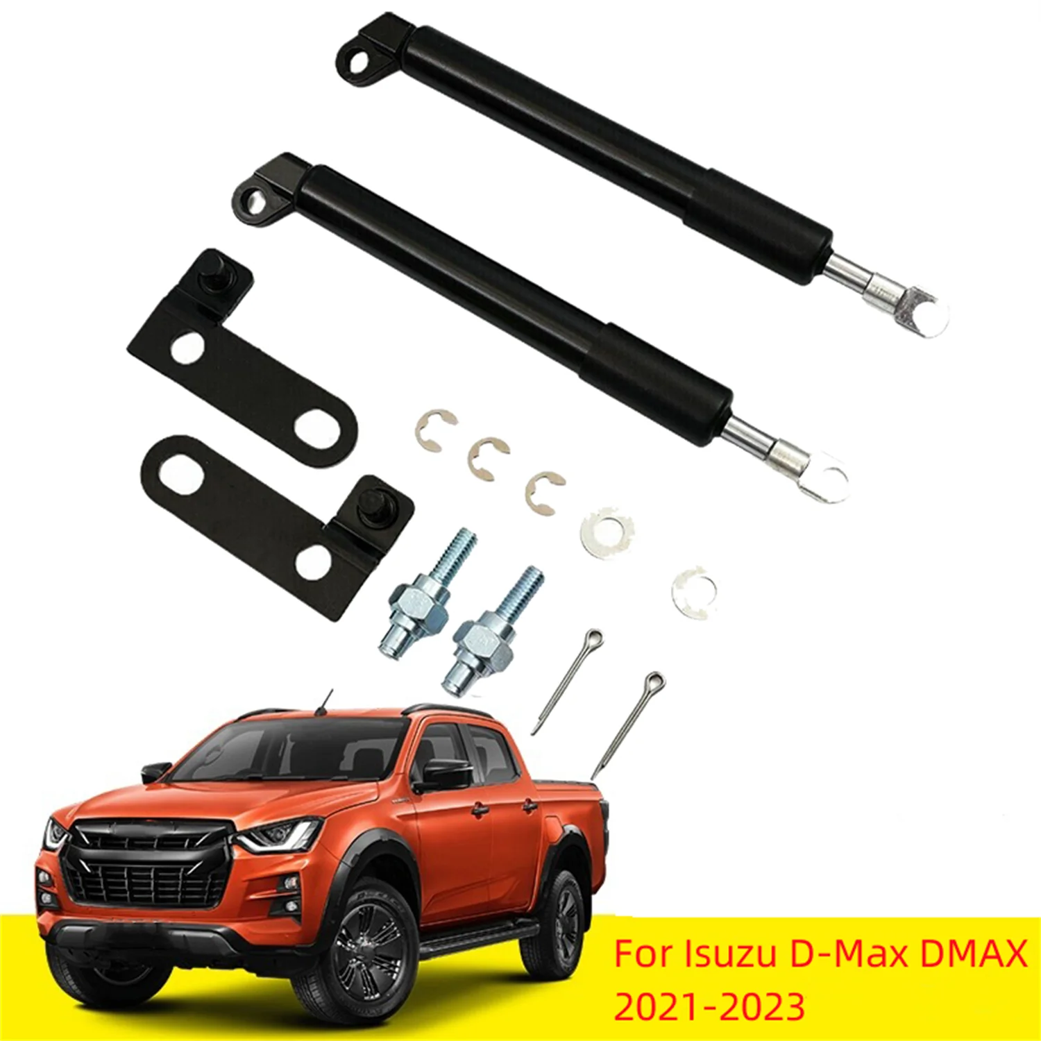 for Isuzu D-Max DMAX 2021-2023 Steel Rear Hood Struts Lift Supports Gas Spring Shocks Dampers Replacement 2pcs Car Accessories