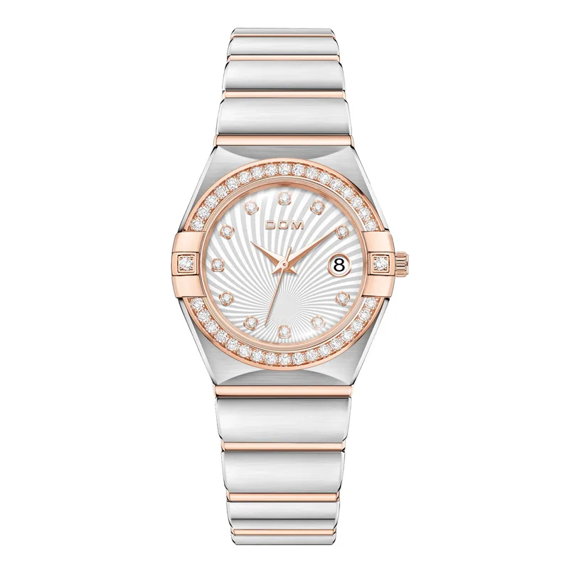 

Часы женские со светящимся календарем, водонепроницаемые кварцевые часы с цирконием и бриллиантами, подарок на праздник