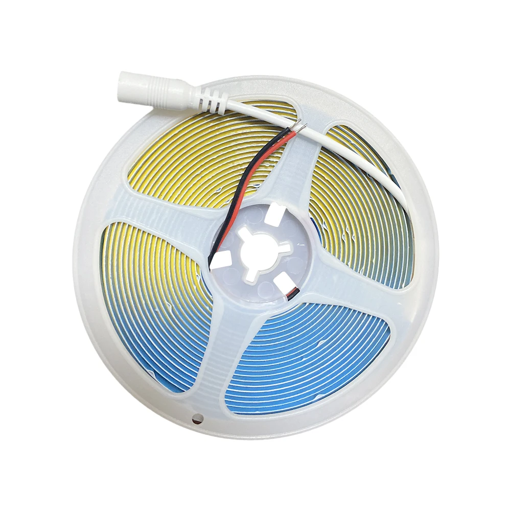 Linear Dimmable 24V 12V COB lampu Strip LED 8mm 320LEDs/M pita pita LED fleksibel untuk dekorasi kamar 3000K 4000K 6000K 5M 10M