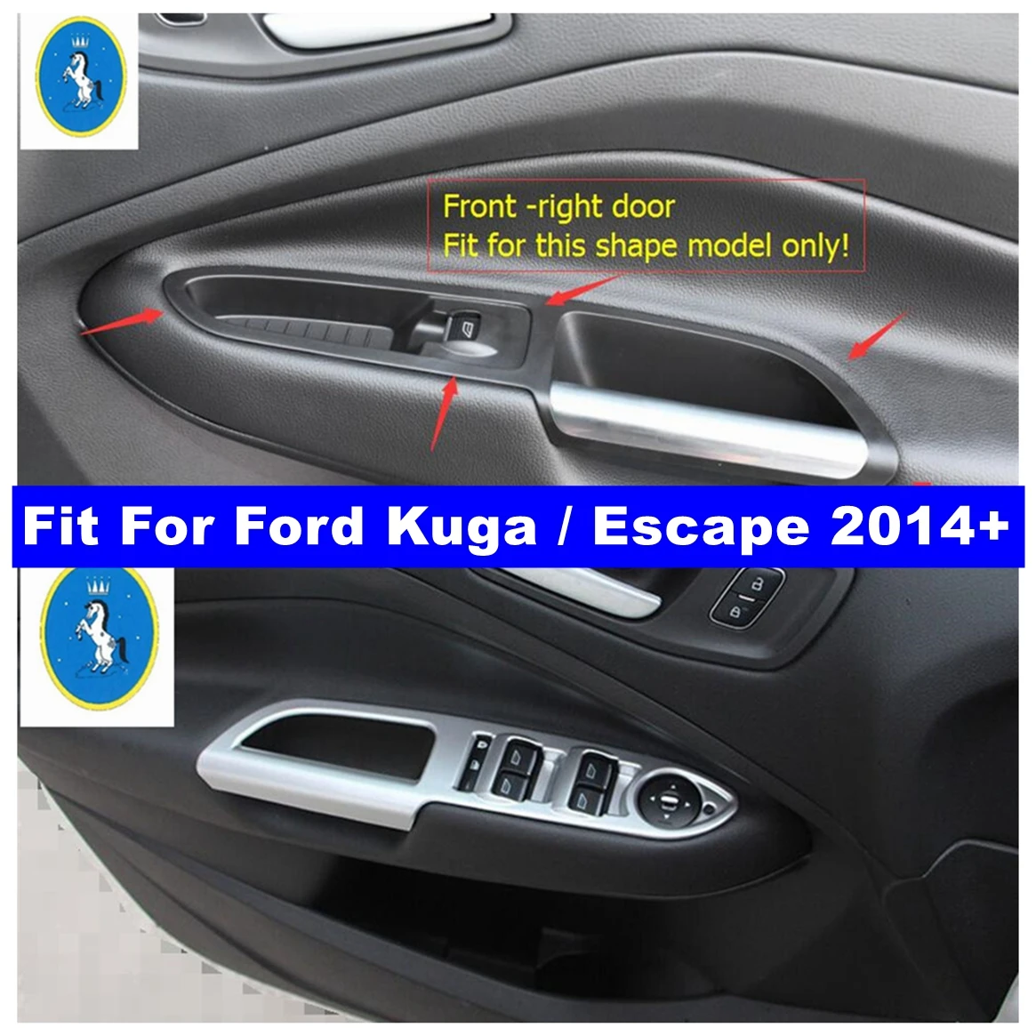 

Inner Door Armrest Window Glass Lift Button Panel Cover Trim Fit For Ford Kuga / Escape 2014 - 2019 Matte Interior Accessories