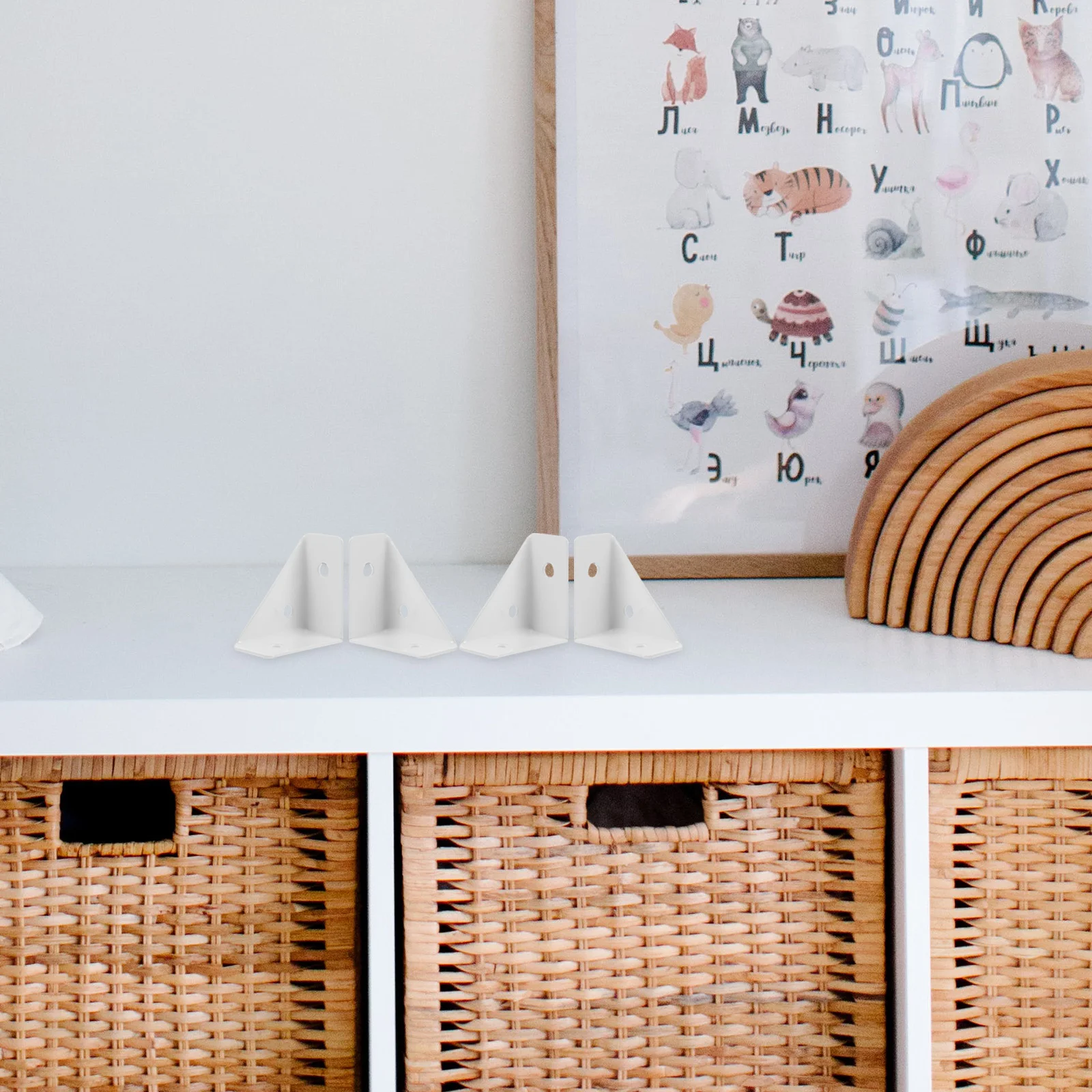 

12Pcs Corner Brace Cabinet Angle Bracket Shelf Shelf Mounting Brackets Furniture Stability Reinforcement Braces