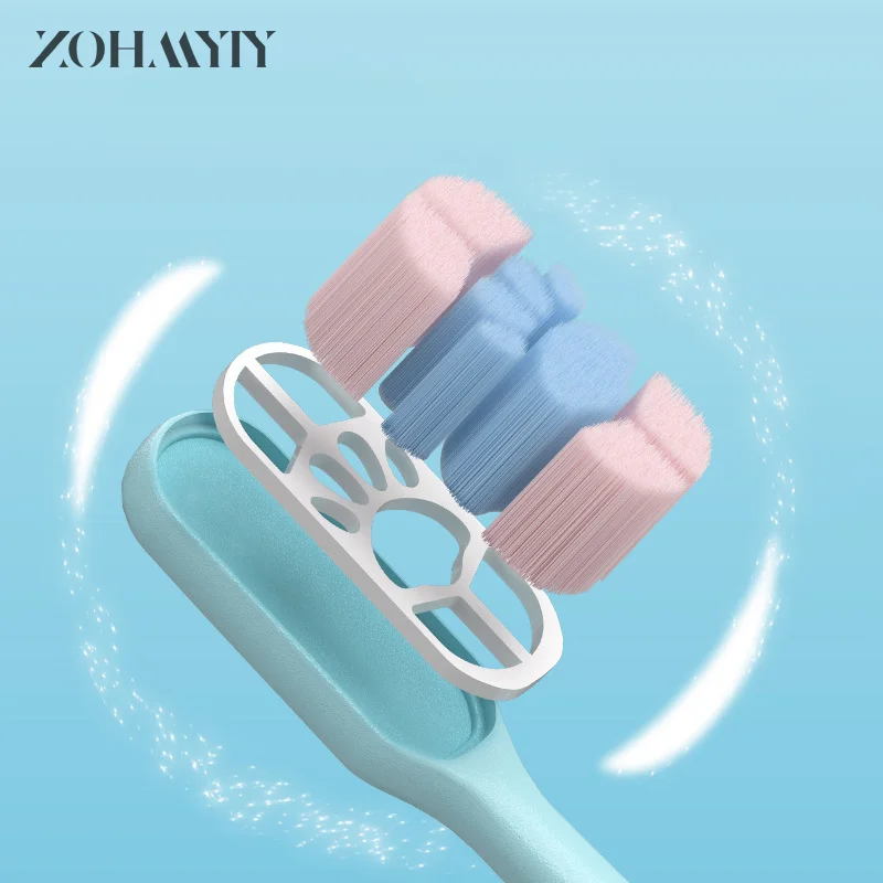 1/2Pcs Cartoon Cat Claw Extra Soft Bristles Toothbrush Couple Adult Soft Hair Toothbrush Family Set