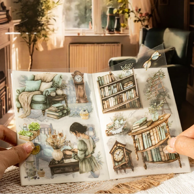 Mr. Paper 2Style 60Pcs/bag Poetic Life Theme Dual Material Sticker Book Creative DIY Handbook Material Stickers