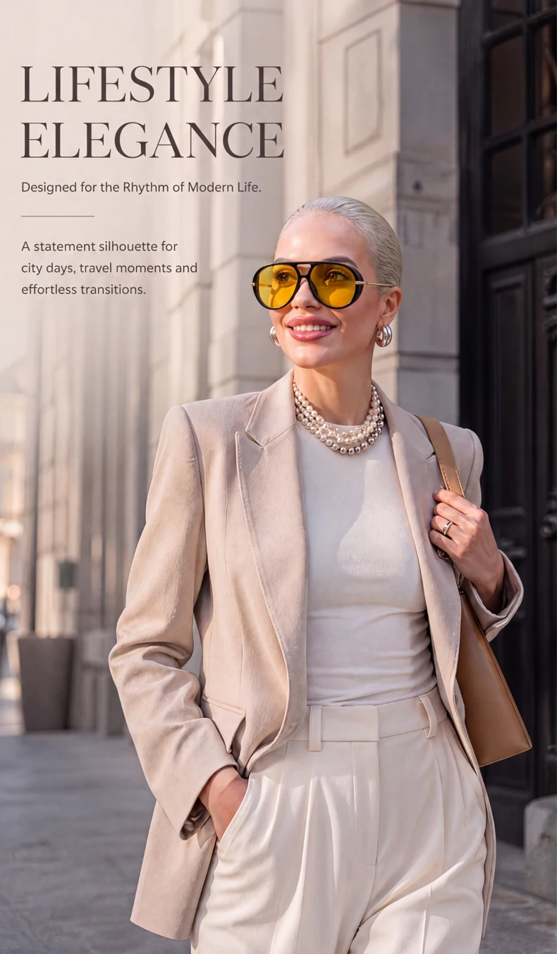 Übergroße Pilot Oval Punk Sonnenbrille Frauen Großen Rahmen 2025, Luxus Vintage Doppel Strahl Sonnenbrille Für Dame Outdoor Brillen UV400 – Detail 1