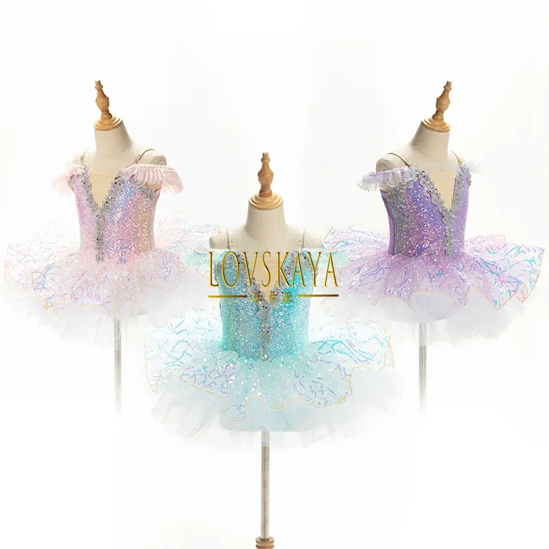 Pop Sequin Princess Dress Ballet Tutu Performance Clothes Girls Contemporary Dance Costumes Children Ballet Skirt