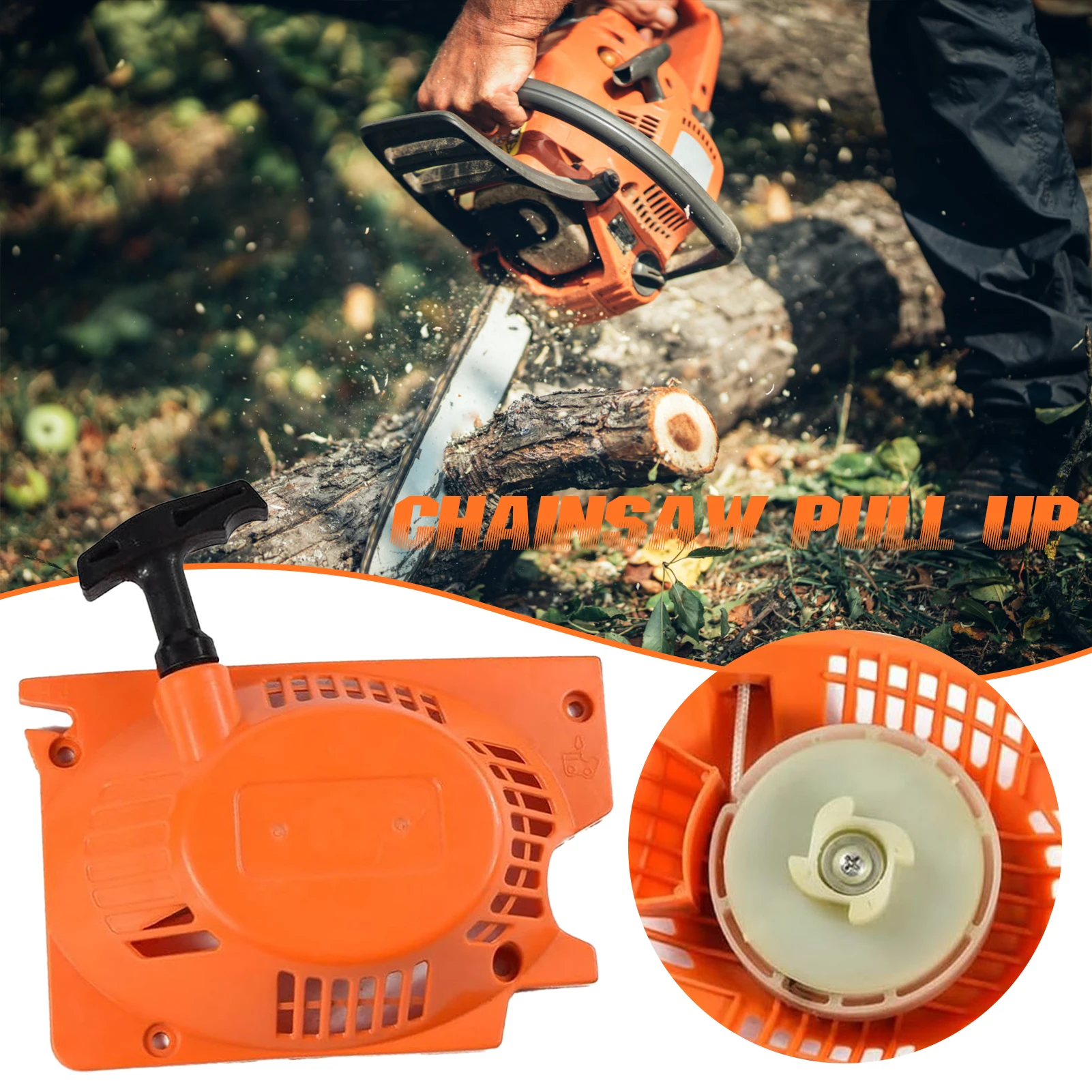 Chainsaw Plastic Hand Puller with Comfy Grip Handle Chainsaw Pull Starter for Chainsaw Replacement