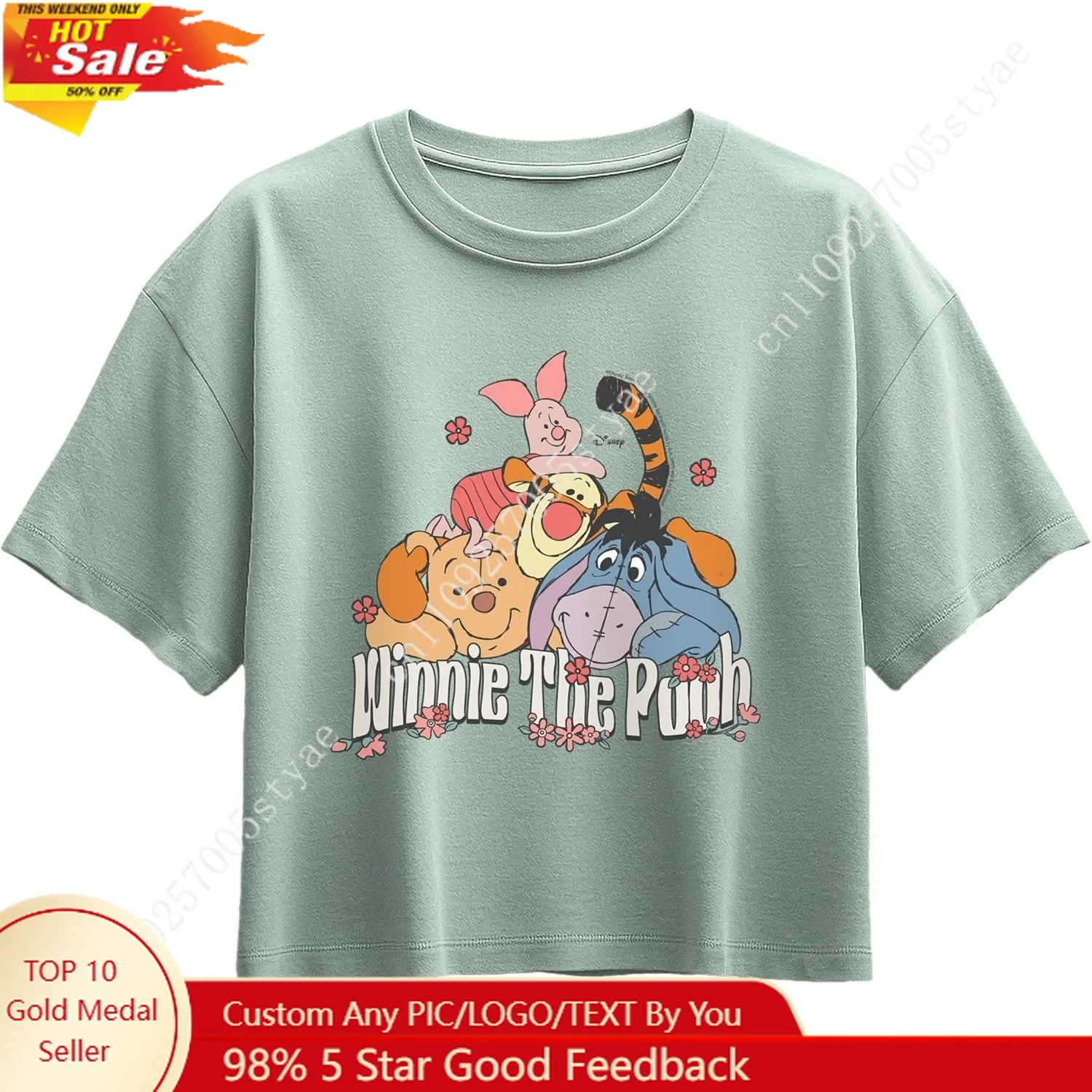 

Disney Winnie Friends Girls T-Shirt Short Sleeve Shirt Cute Top Children Tee Soft Outfit Comfort Blouse Youth Clothes for Kid