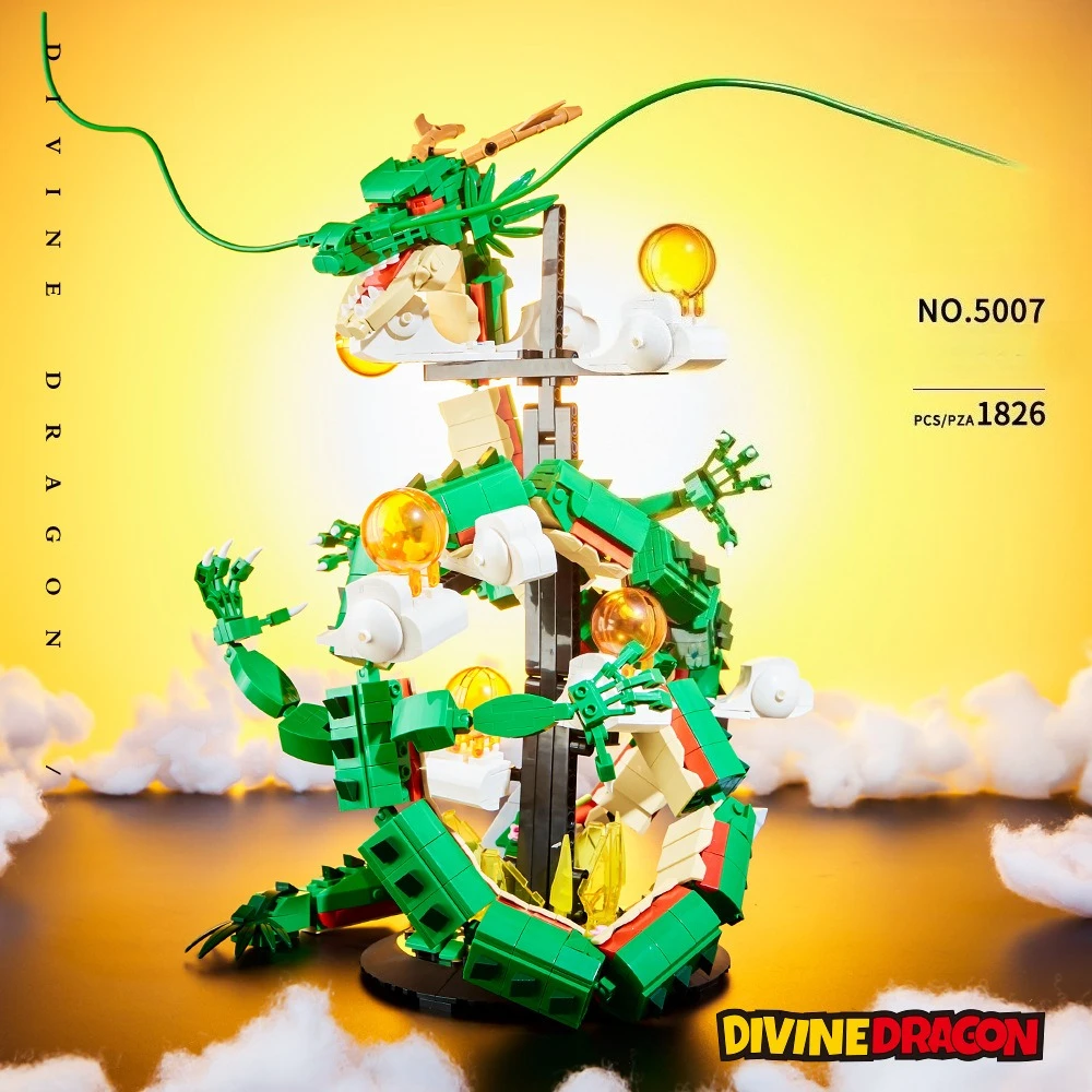 

Divine Dragon Building Blocks 1826pcs Creative Assembled Model Trendy Gift For Home Display