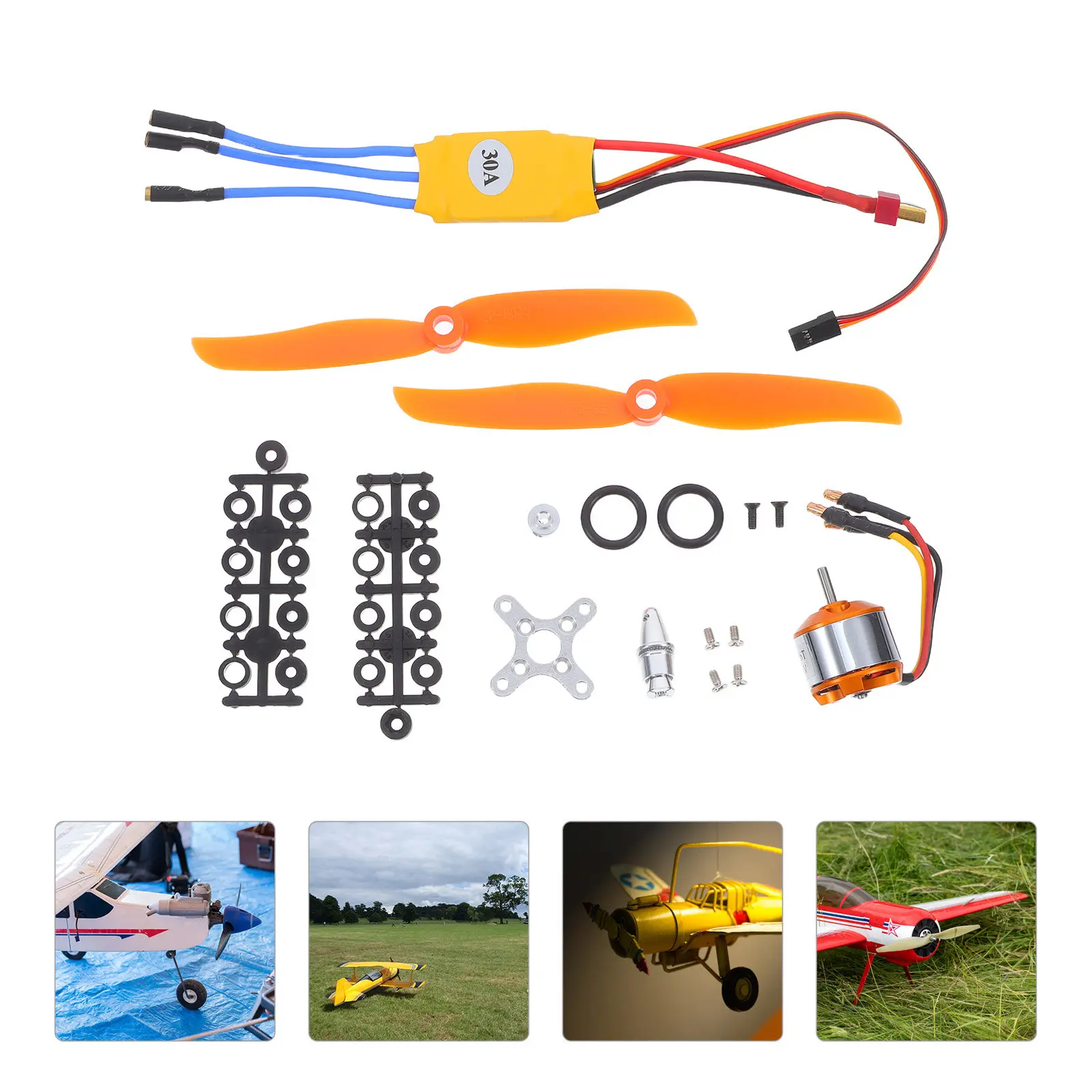 

1Set Rc Brushless Motor Kit with Esc for Airplane Helicopter High Efficiency Lightweight Design Precise Speed Control Wide