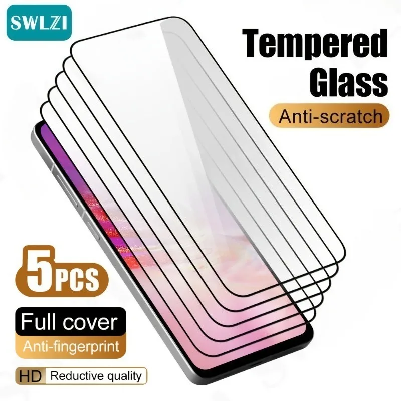 

5Pcs Tempered Glass for Galaxy A36 A56 A26 A16 5G Screen Protector For Samsung A06 A35 A55 A25 A15 A05S A54 A53 A33 A13 A52S A12