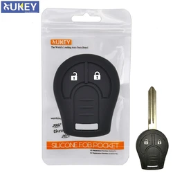 For Nissan Note Micra Juke Qashqai Tiida X-Trail Cube NV200 Silicone Remote Key Case Fob Shell Cover Skin Holder 2 Button