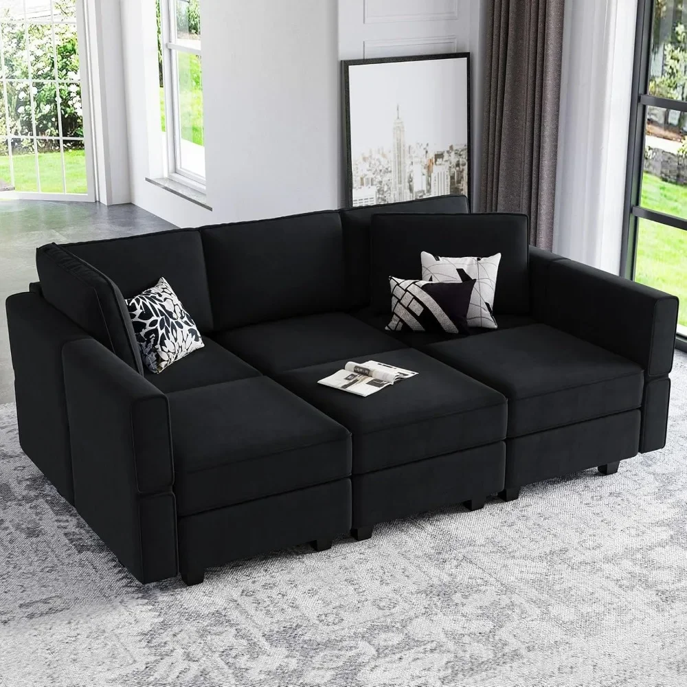 

Modular Velvet Sectional Sofa with Chaise Lounge Sectional Sleeper Sofa with Storage Chaise Sofa Bed Couch for Living Room