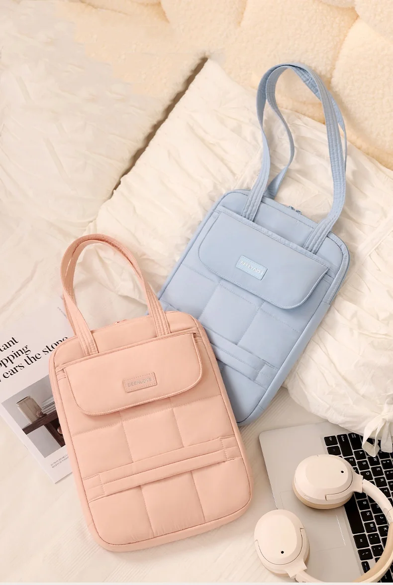 15인치 다용도 노트북 숄더백 심플 출퇴근 아이패드 보호 가방 토트 핸드백 청소년 캐주얼 세로형 중간 크기