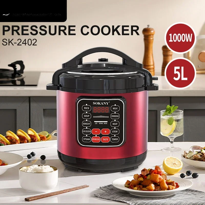 

-for Sokany 5L Large Capacity Non Stick Pot Liner Smart Keys Easy To Operate Multifunctional Pressure Cooker