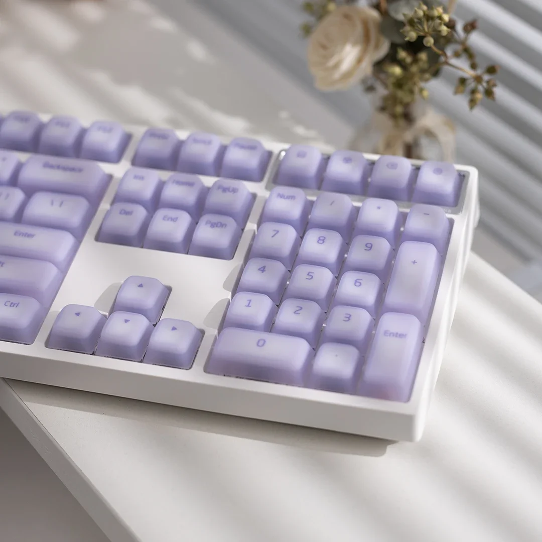 Keycap silikon lembut terasa tembus Keycap profil Cherry ABS dopamin topi kunci warna untuk 61/87/104/108 Keyboard mekanik