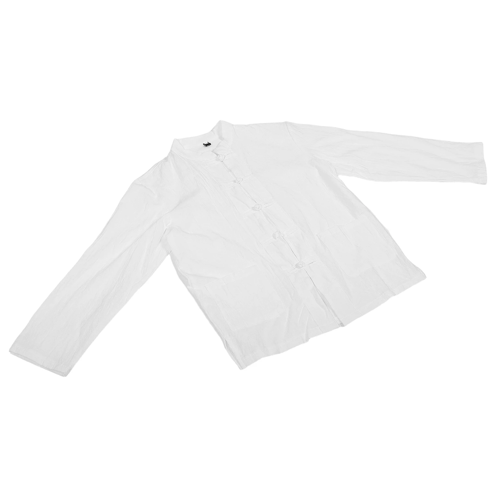 

Men Long Sleeve Linen Chinese Shirt Vintage Kung Fu Style Shirt Breathable Comfortable Traditional Clothing for Casual Cultural