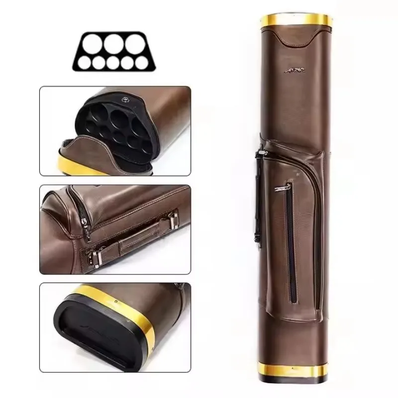 Premium 3B5S Black/Brown Billiards Billiard Club Case Leather and Metal Large Capacity Hard Case