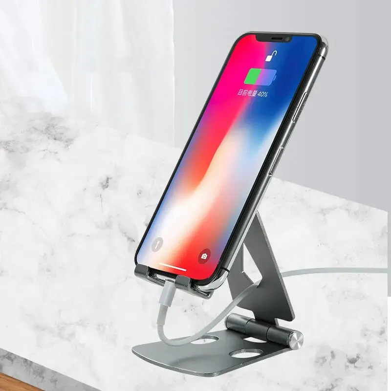 Metal Mobile Phone Holder Stand On Desktop Aluminum Alloy Tablet Holder For IPhone/IPad/Xiaomi Universal Table Cell Phone Stand