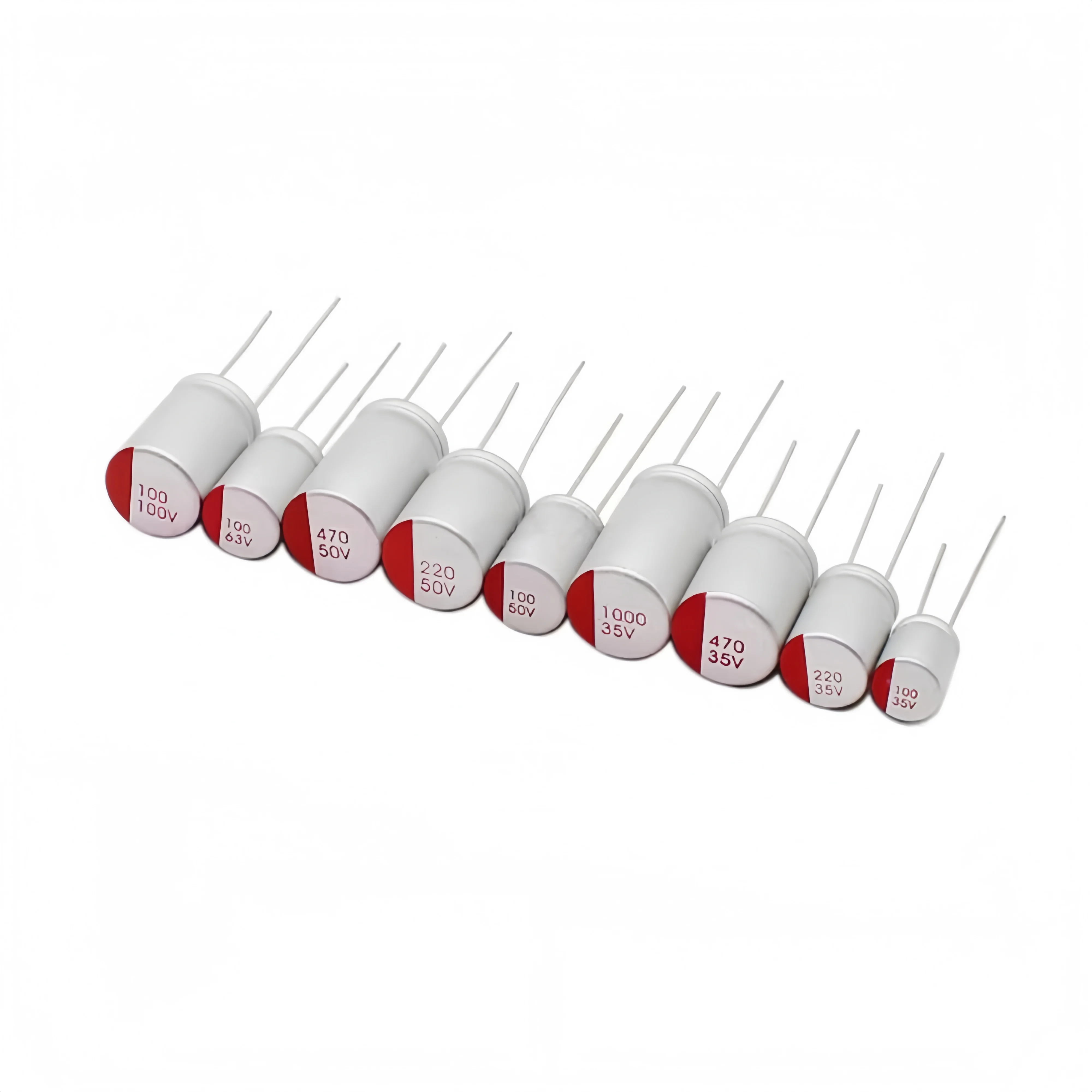 10Pcs High Quality DIP Solid Electrolytic Capacitor 6.3V to 100V 100UF‑1500UF for Circuit Board Repair