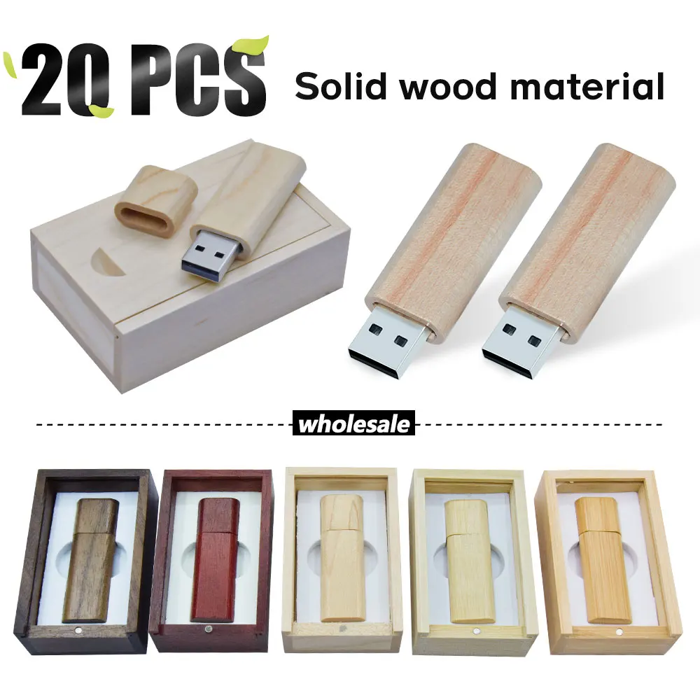 20pcs/lot free custom logo wooden LOGO usb2.0 pendrive 4GB 16GB 32GB 64GB usb Flash Drive U disk Memory wedding photo