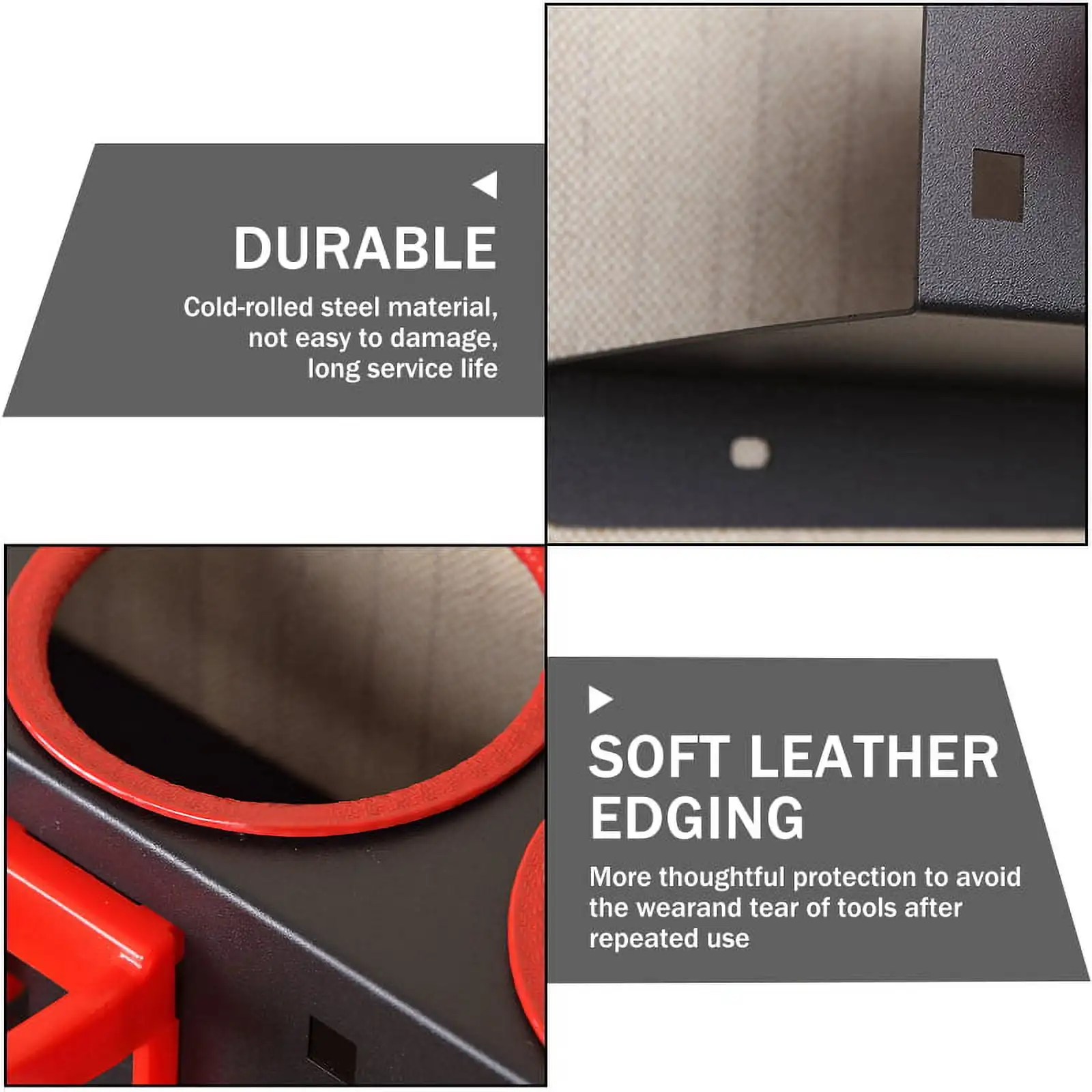 Kaimingweb Spray Bottle Storage Rack Holder, Wall-mounted Garage Bottle Organizer with 5 Plastic Hanging Hooks