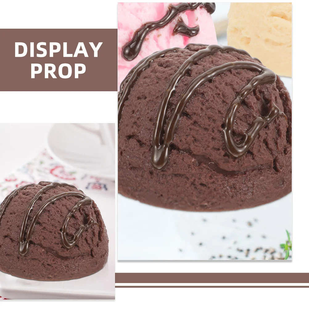 Artificial Ice Cream Scoops Balls Model Chocolate Props Realistic Food Home Staging Shopping