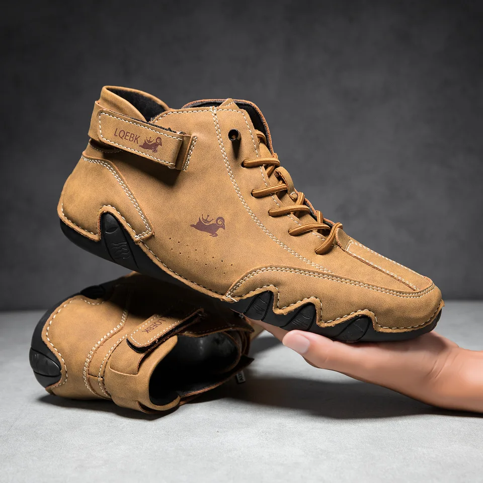 LDECK Leather Casual Shoes Sneakers for Men Fashion Outdoor