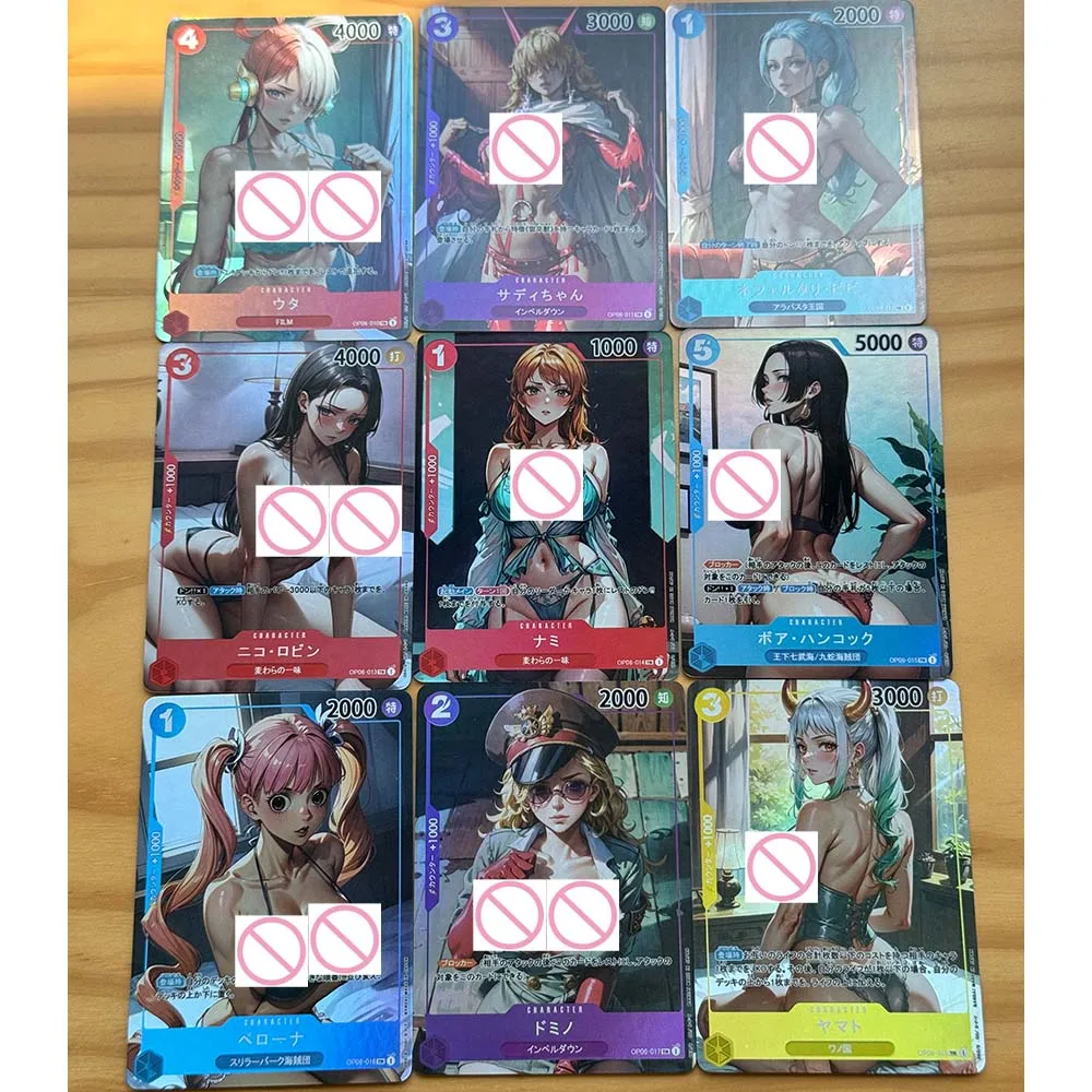 9 pz/set Anime OPCG Sexy Collection Card Big Chested Beauty Yamato Nami Fat glutei ampi seni Half Naked Card Gifts 63*88mm