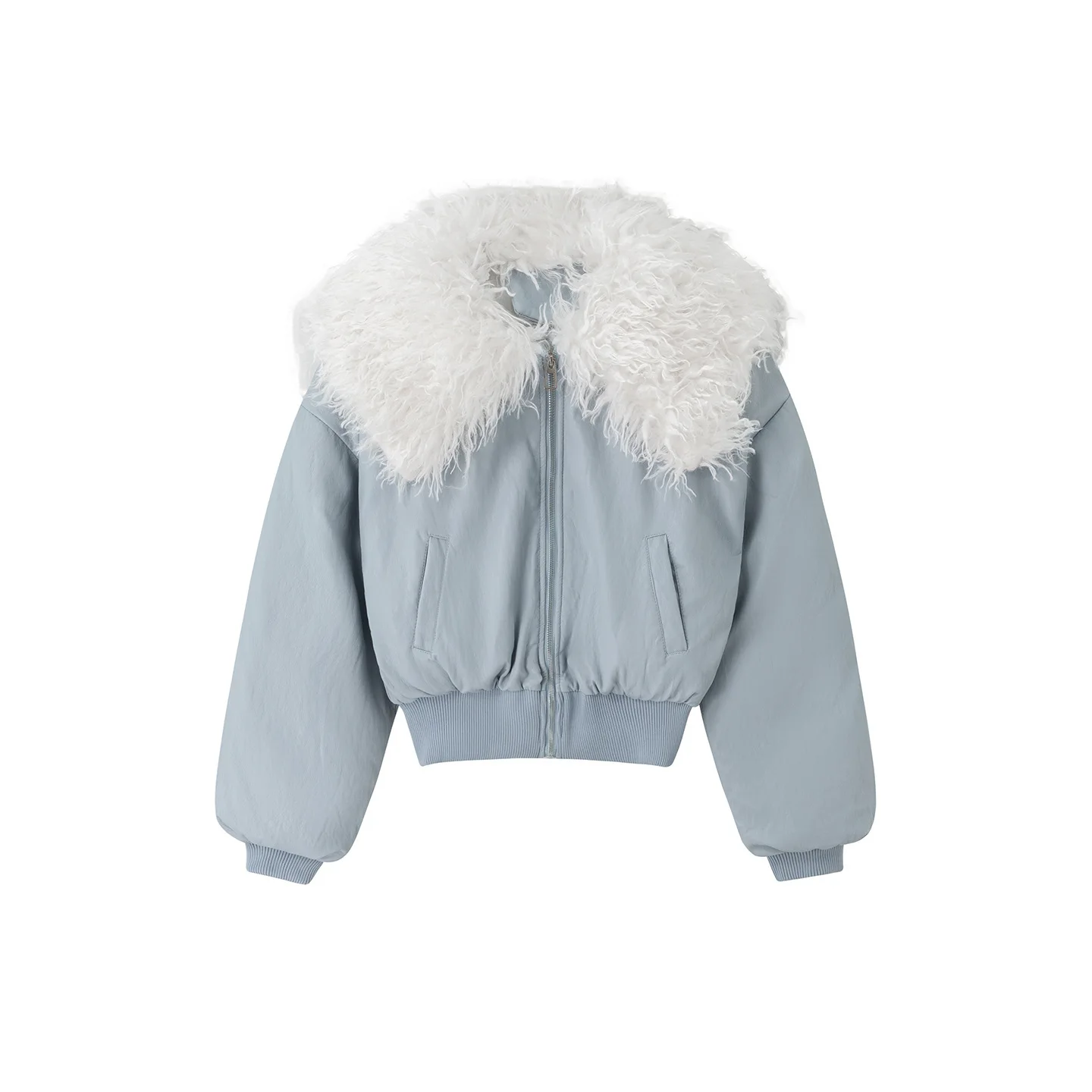 2026 Winter New Down Cotton Jacket Women Short Style Lamb Wool Collar Overcoat Thickened Female Coat