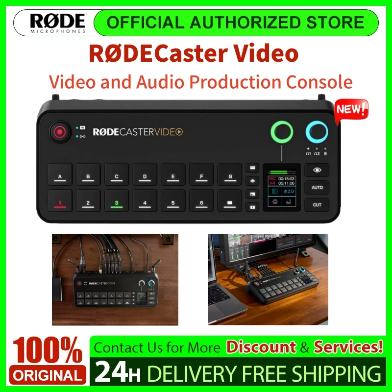 RODE RODECaster Video All-in-One Production Console Switcher with Integrated Audio Mixer 4 x HDMI & 2 x USB-C Inputs