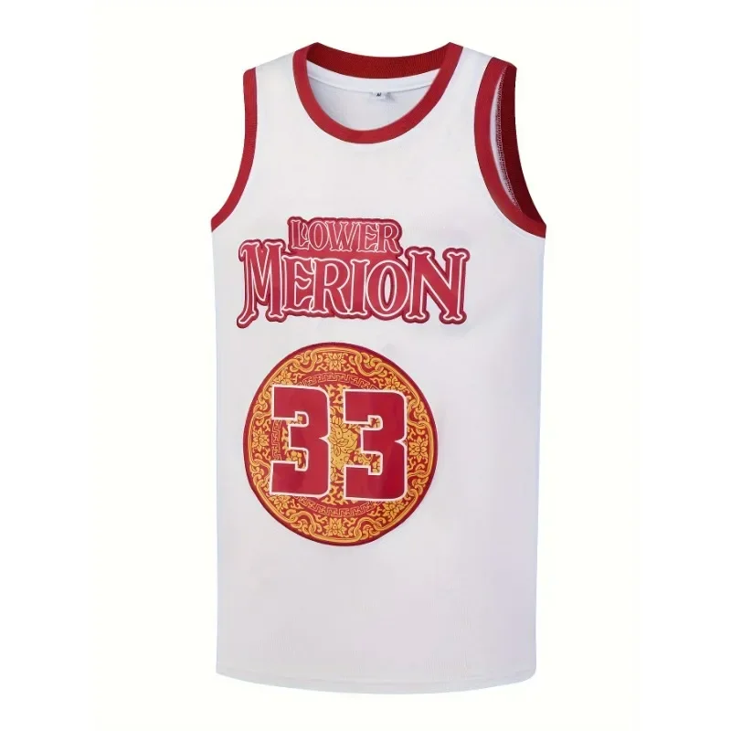 Breathable #33 Mamba Mens Basketball Jersey, Round Neck Sleeveless Retro High School Training Competition Sport Men Clothing