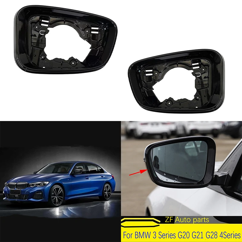 

Side Wing Mirror Frame Trim Housing for BMW 3 Series G20 G21 G28 2018 2019 2020 2021 2022 4 Series Auto glossy black holder