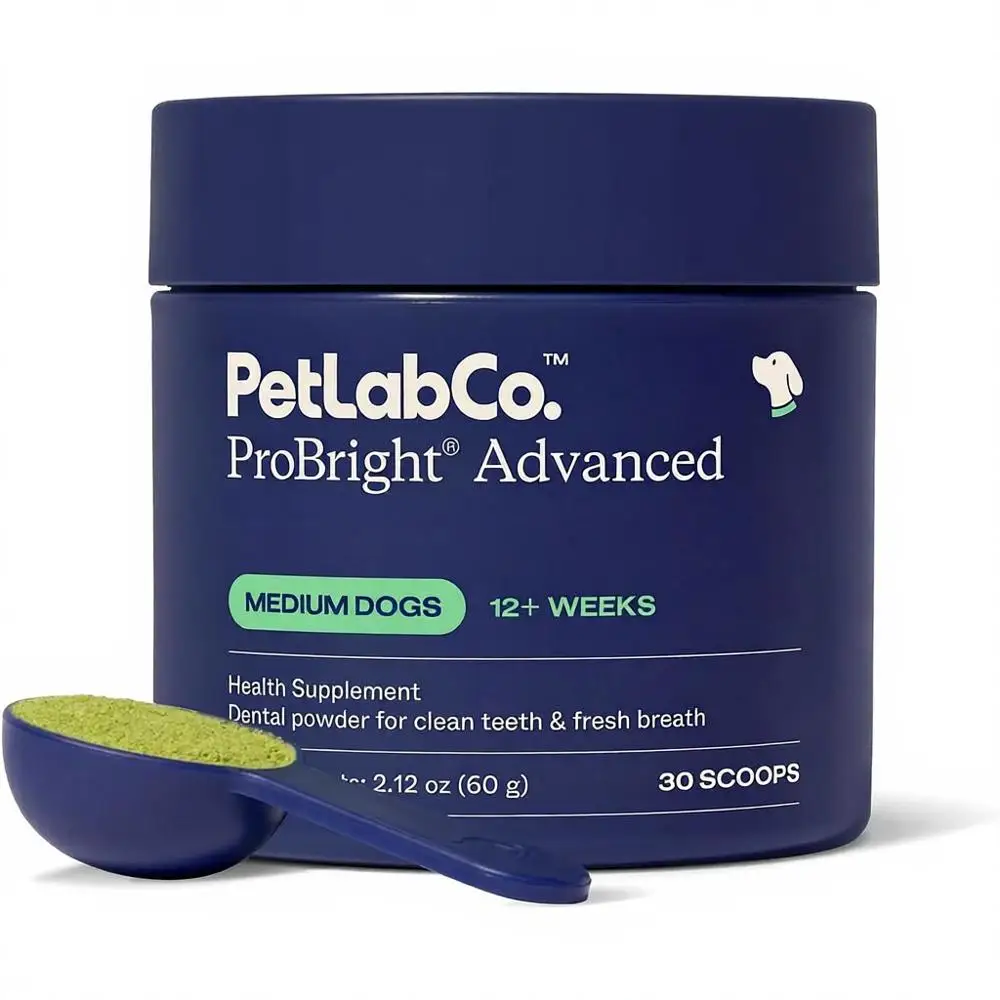 

Dog Dental Powder for Fresh Breath and Easy Tartar Removal - Suitable for Medium-Sized Dogs