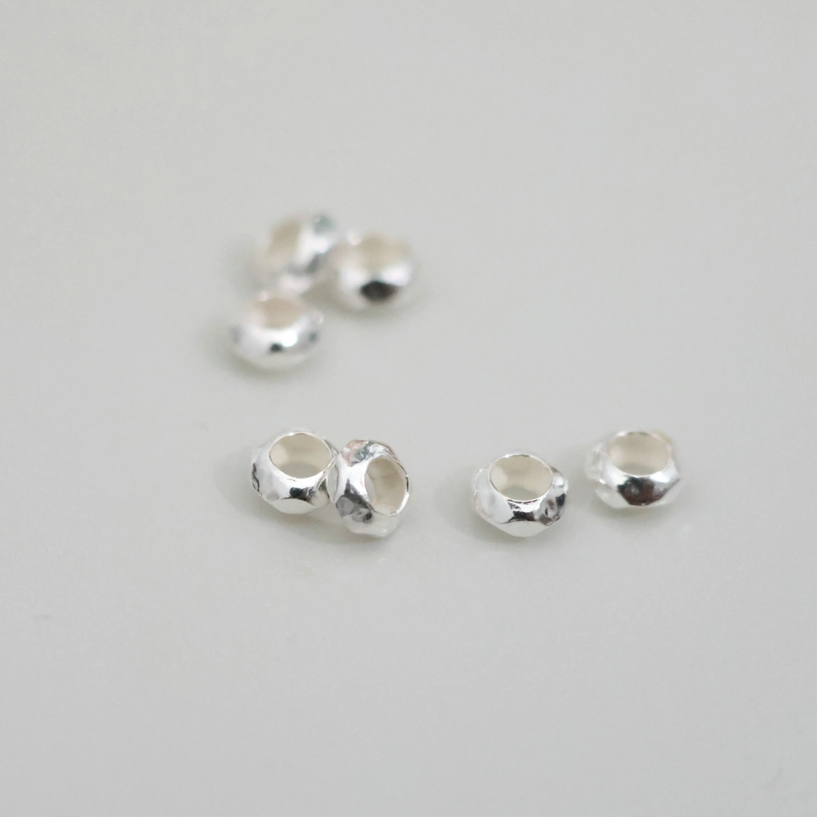 Perles d'espacement triangulaires en argent regardé 100%, 925 argent massif, bricolage, bijoux fins, JQ0041, 3mm, 10 pièces