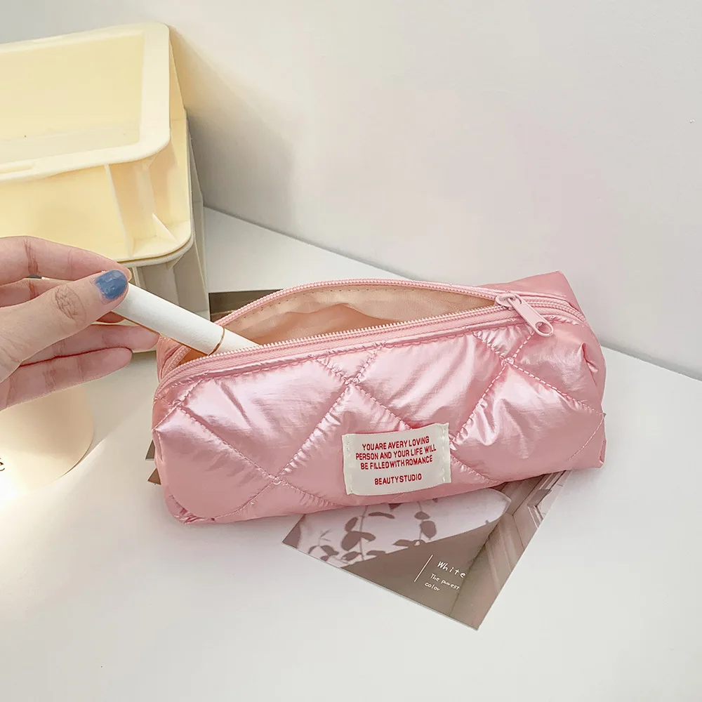 

Модная простая однотонная женская сумка-карандаш INS для карандашей маленькая офисная сумка для хранения студенческие школьные канцелярские принадлежности