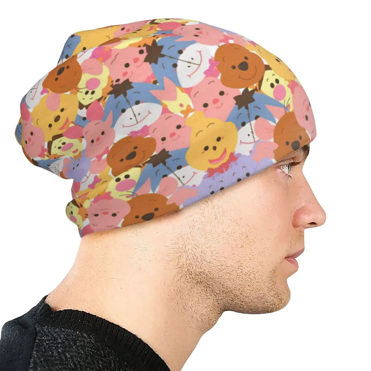 หมวกบีนนี่ลายการ์ตูนน่ารัก หมวกวินนี่เดอะพูห์ แฟชั่นสำหรับผู้ชายและผู้หญิง หมวกสำหรับกิจกรรมกลางแจ้ง หมวกอเนกประสงค์ให้ความอบอุ่น