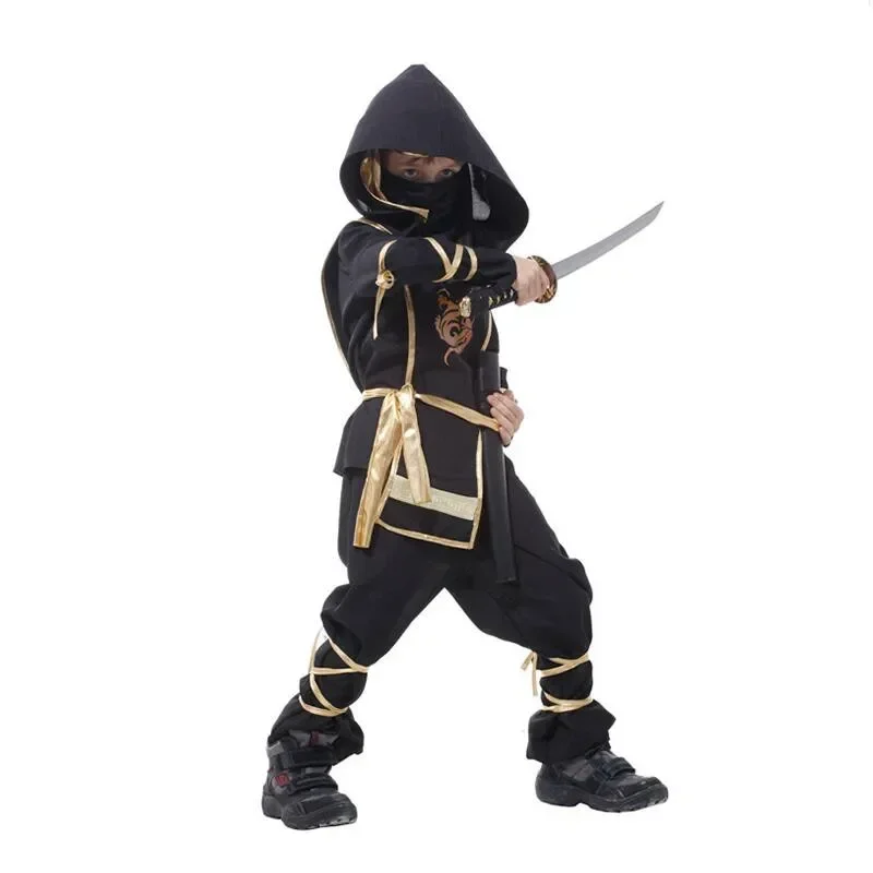 Halloween Costume For Kids Christmas New Year Black Boys Ninja Assassin Warrior Purim Costumes For Children Cosplay Boy Party D