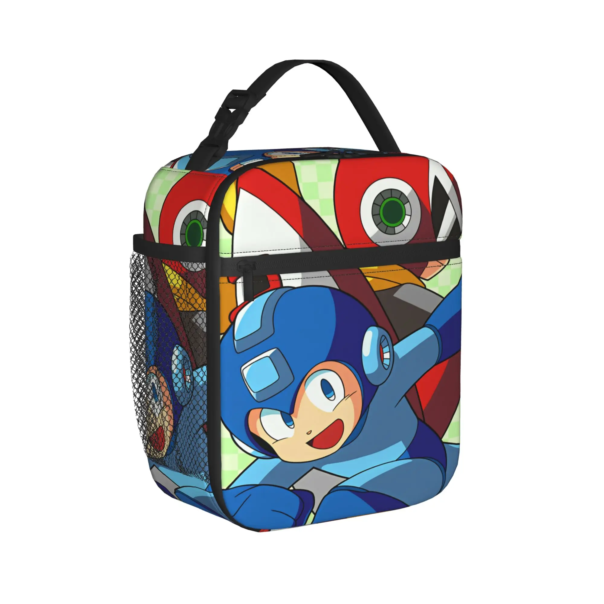 Mega Man Lunch Bag For Unisex  Print Lunch Box Casual Outdoor Picnic Cooler Bag Portable Zipper Oxford Thermal Tote Handbags