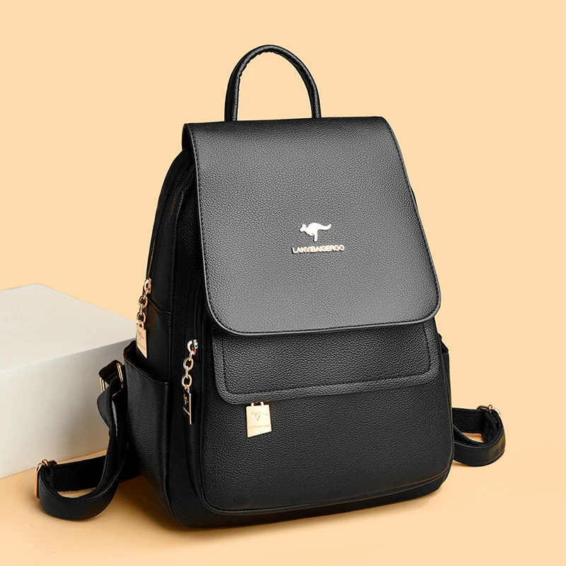 

Brand Fashion Backpacks for Teenage Girls Women High Quality Leather Backpack School Bag Large Capacity Travel Backpack