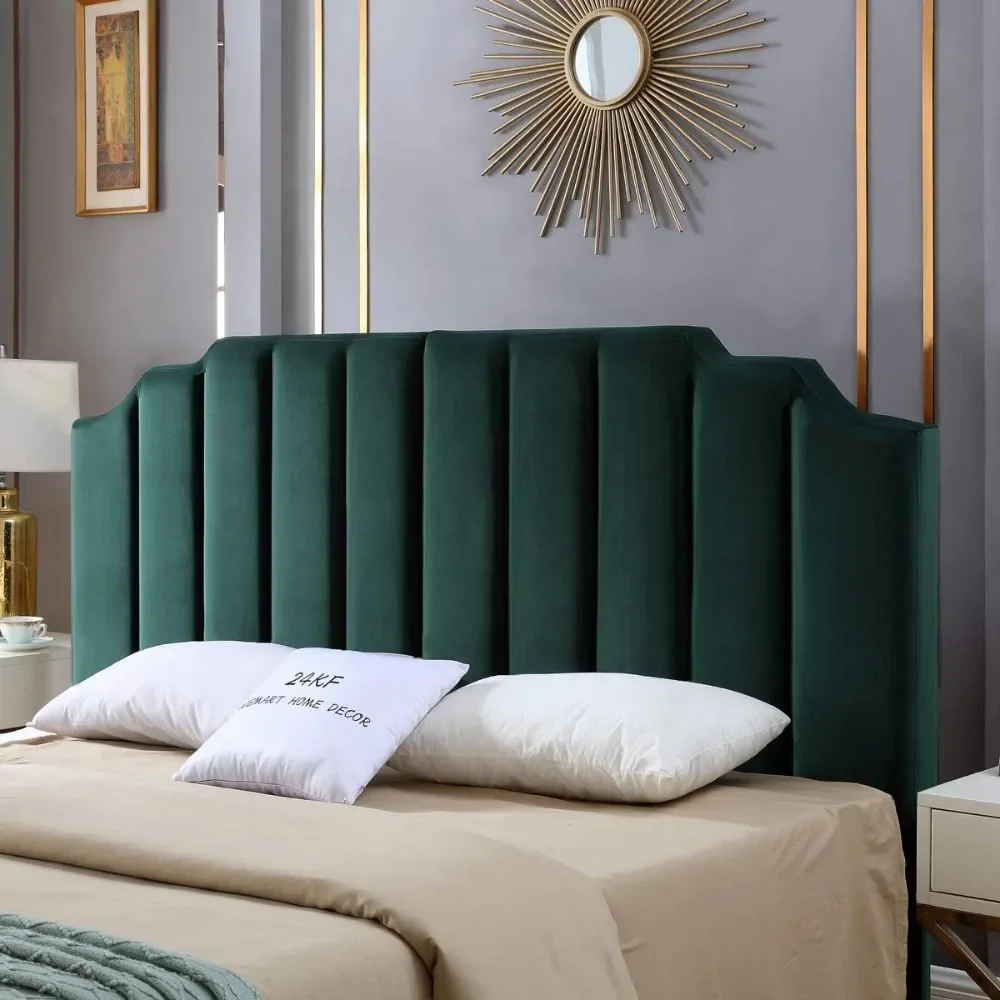 

Modern Velvet Upholstered King/Cal King Headboard, Modern Vertical Channel Design with Curved Tufted King Headboard