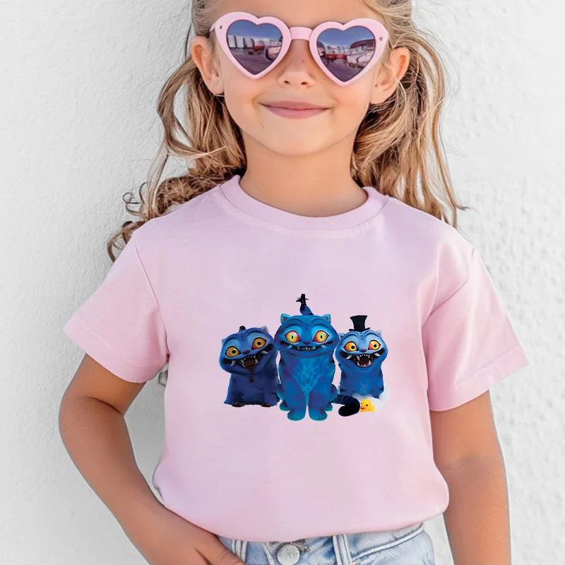 قميص أطفال من Monster Hunting Team Tiger Pattern مطبوع عليه رسوم كرتونية من القطن الخالص بأكمام قصيرة للرجال والنساء #3