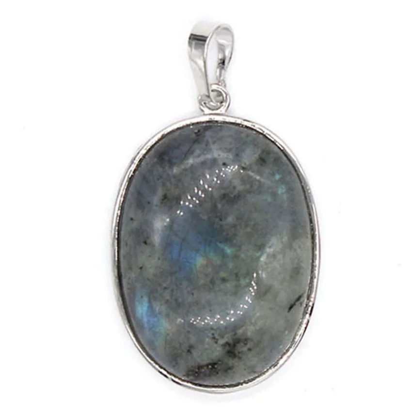 Natural Spectrolite Pendants For Women Natural Labradorite Crystal Agate Oval Stone Pendant Men Jewelry Making