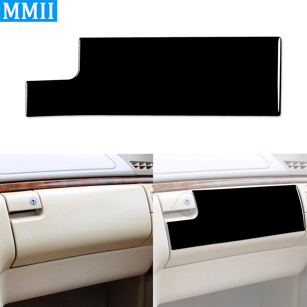 For Mercedes-Benz W210 1996-2002 Piano Black Co-pilot Storage Box Panel Trim Cover Car Interior Accessories Decoration Sticker