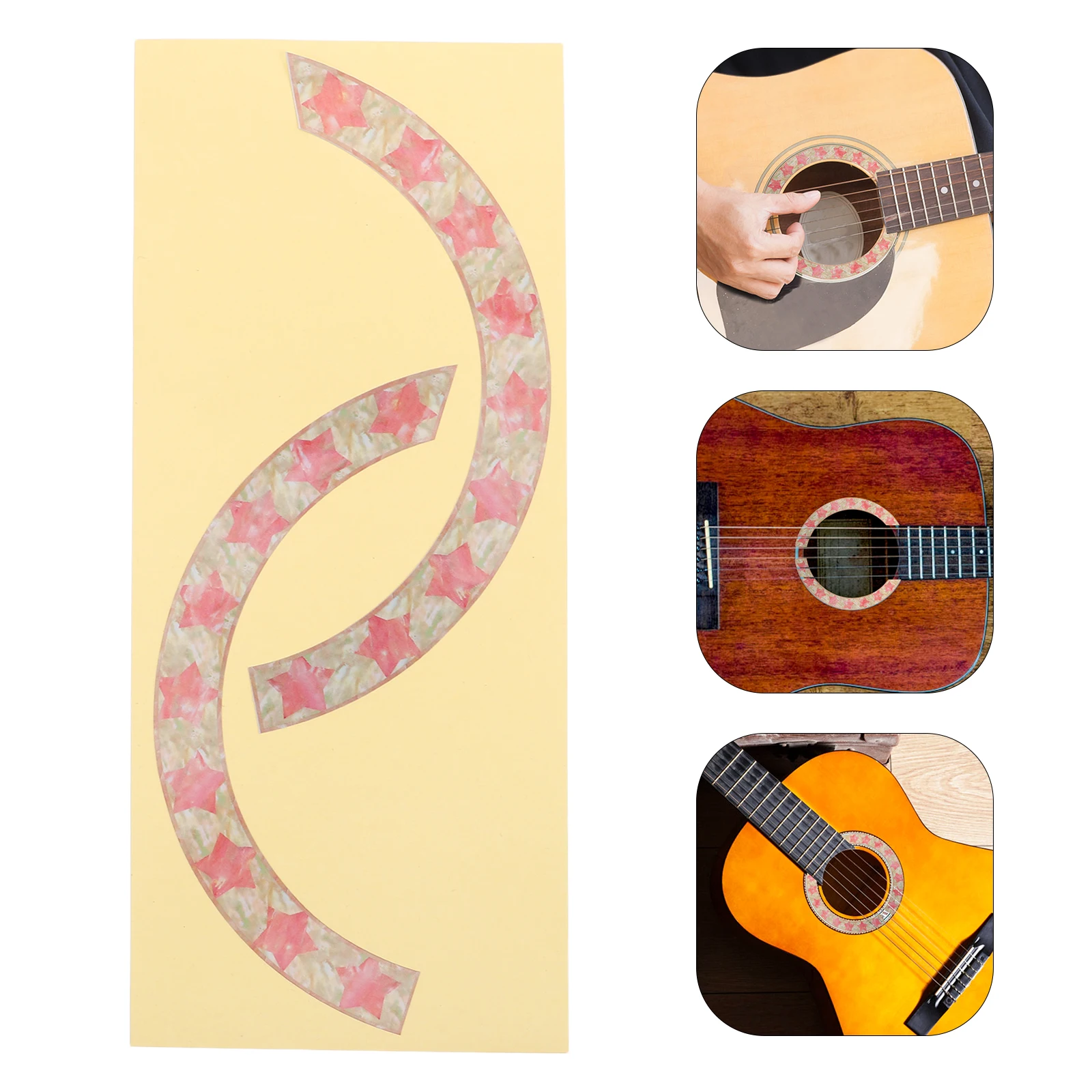 

Guitar Decoration Stickers Sound Hole Inlay Ring Easy Install Sturdy Protective Musical Instrument Decals Ukulele Fretboard