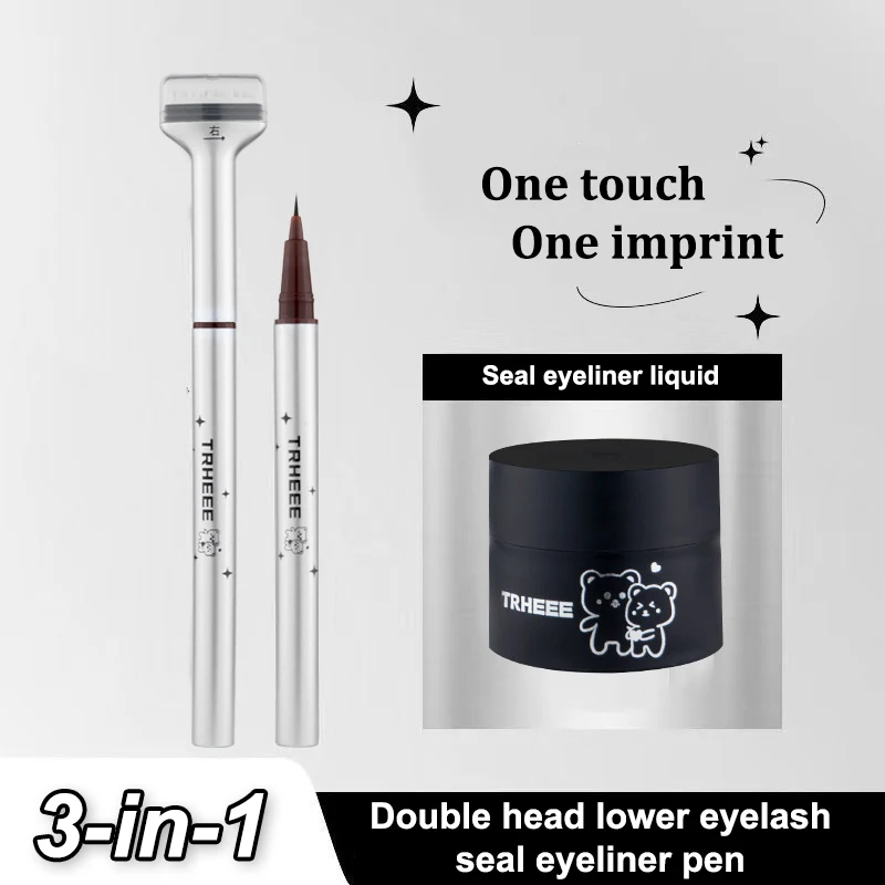Waterproof Sweatproof Natural-looking Eyelash 3 In 1 Dezone Lower Eyelashes Stamp Pen Cosmetics