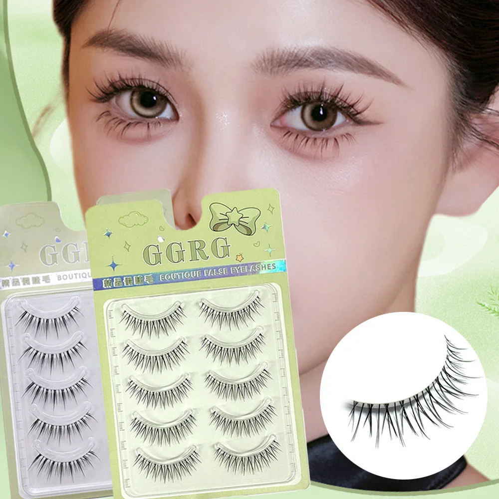 5-pair Manga Eye A Shaped False Eyelashes Wet Lashes Thick Manhua Spiked Eyelashes Naturally Soft Douyin Makeup Lash Extension