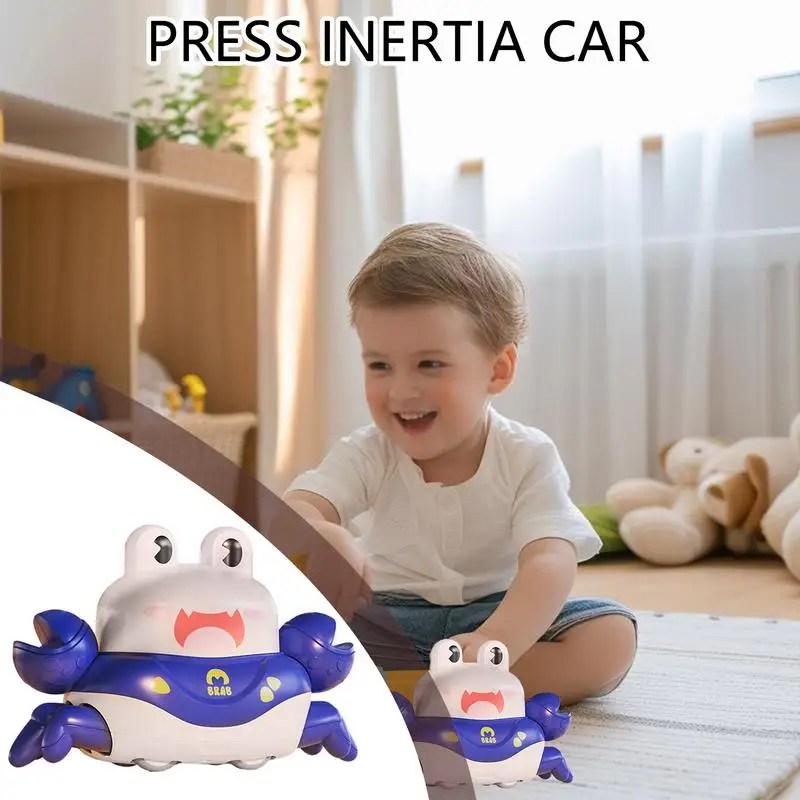 Animal puxar para trás carro caranguejo dos desenhos animados puxar para trás carro educacional crianças brinquedos bonitos brinquedos sensoriais para coordenação mão-olho motor fino