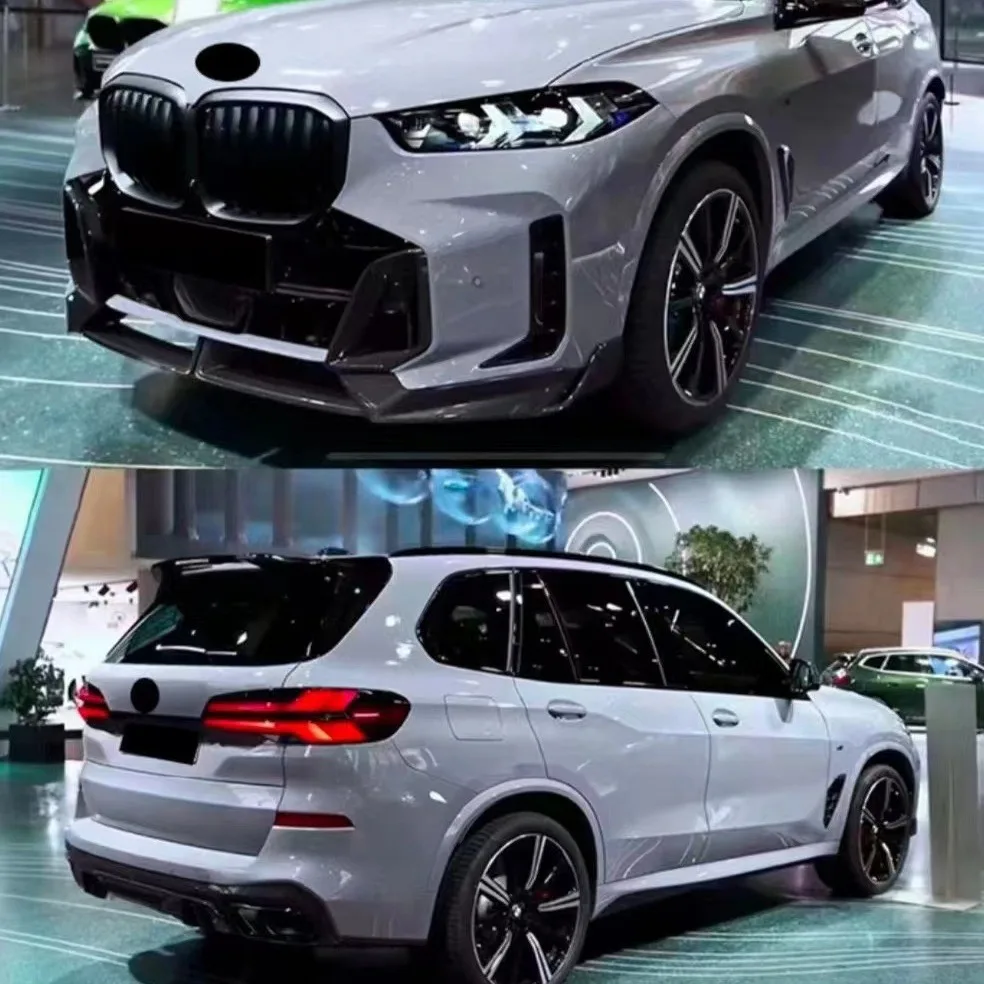 Black Lower Lip Front Bumper Protect Front Skirt Spoiler For 2023-2024 BMW X5 G05LCI MP Wrap Angle Body Kit