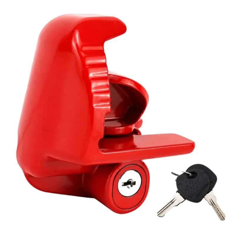 Trailer Coupler Lock, Enclosing Trailer Coupler Lock with Enclosing Shell and Internal Clamping Head, Key-Operated Control H9EE